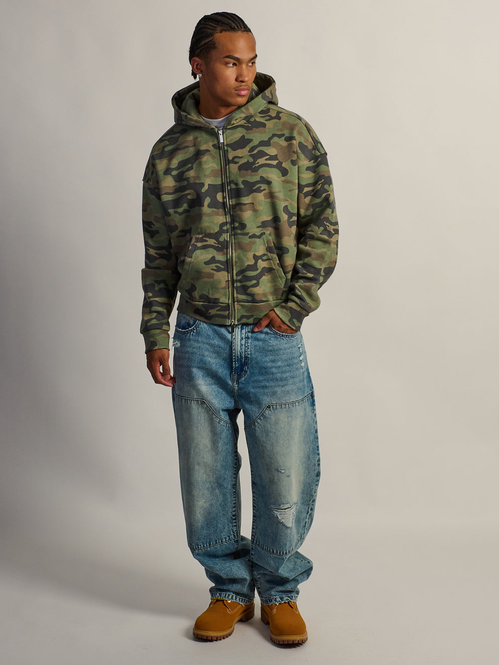 KOLBY SHORT CUT POIDS LOURD ZIP-UP - CAMOUFLAGE