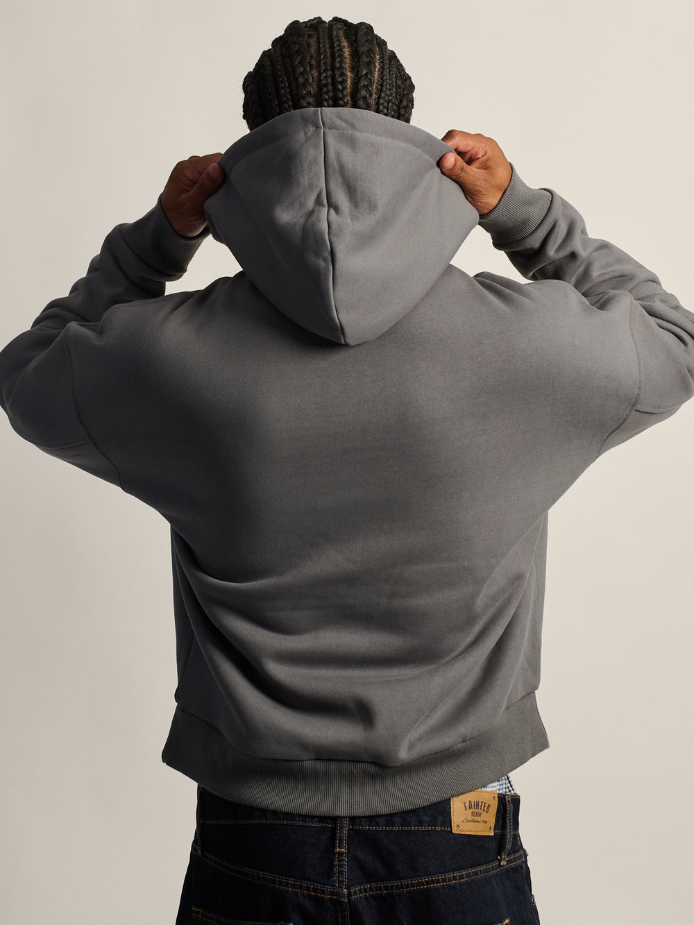 KOLBY SHORT CUT HEAVYWEIGHT ZIP - UP HOODIE - CHARBON