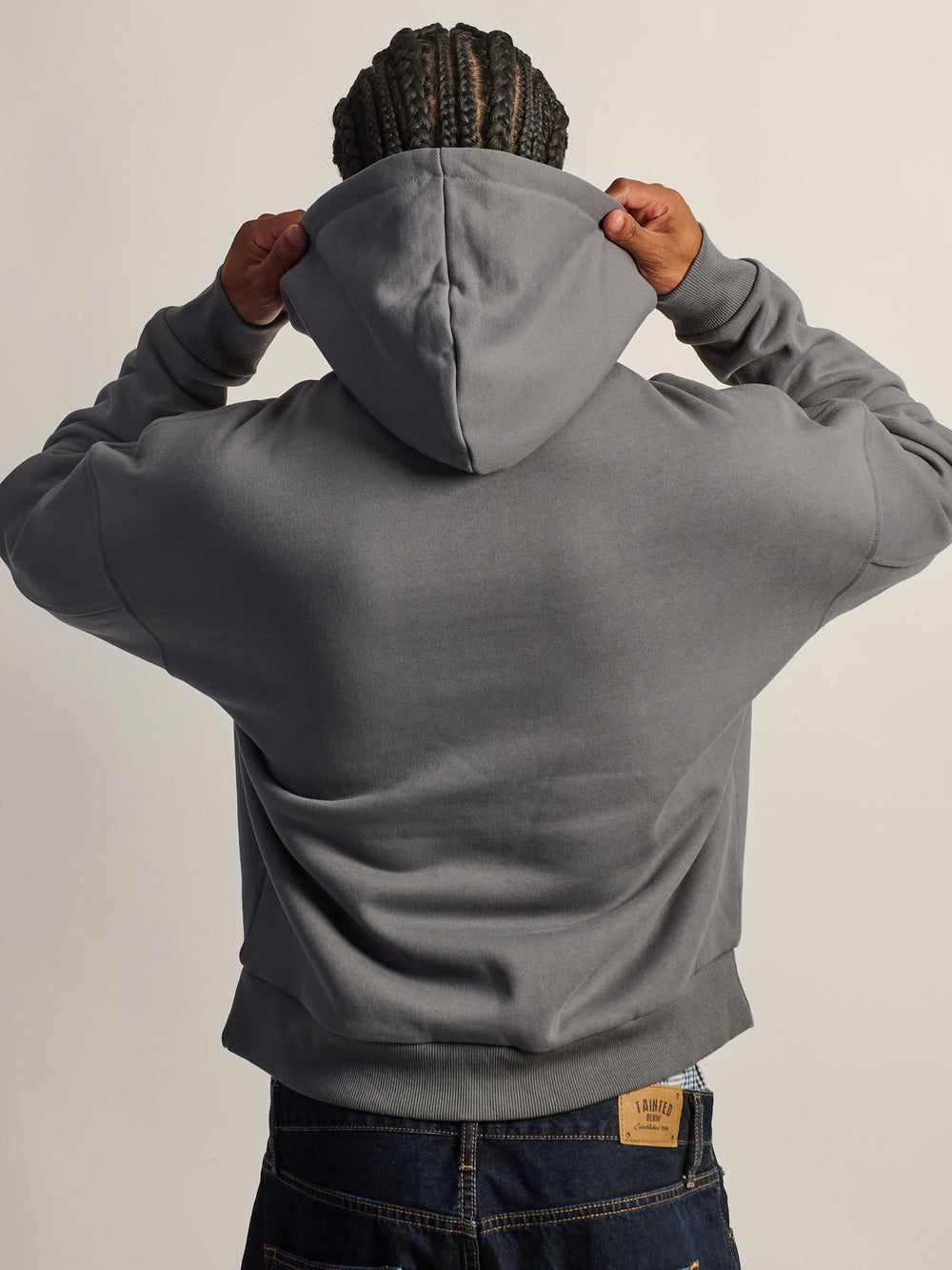 KOLBY SHORT CUT HEAVYWEIGHT ZIP - UP HOODIE - CHARBON
