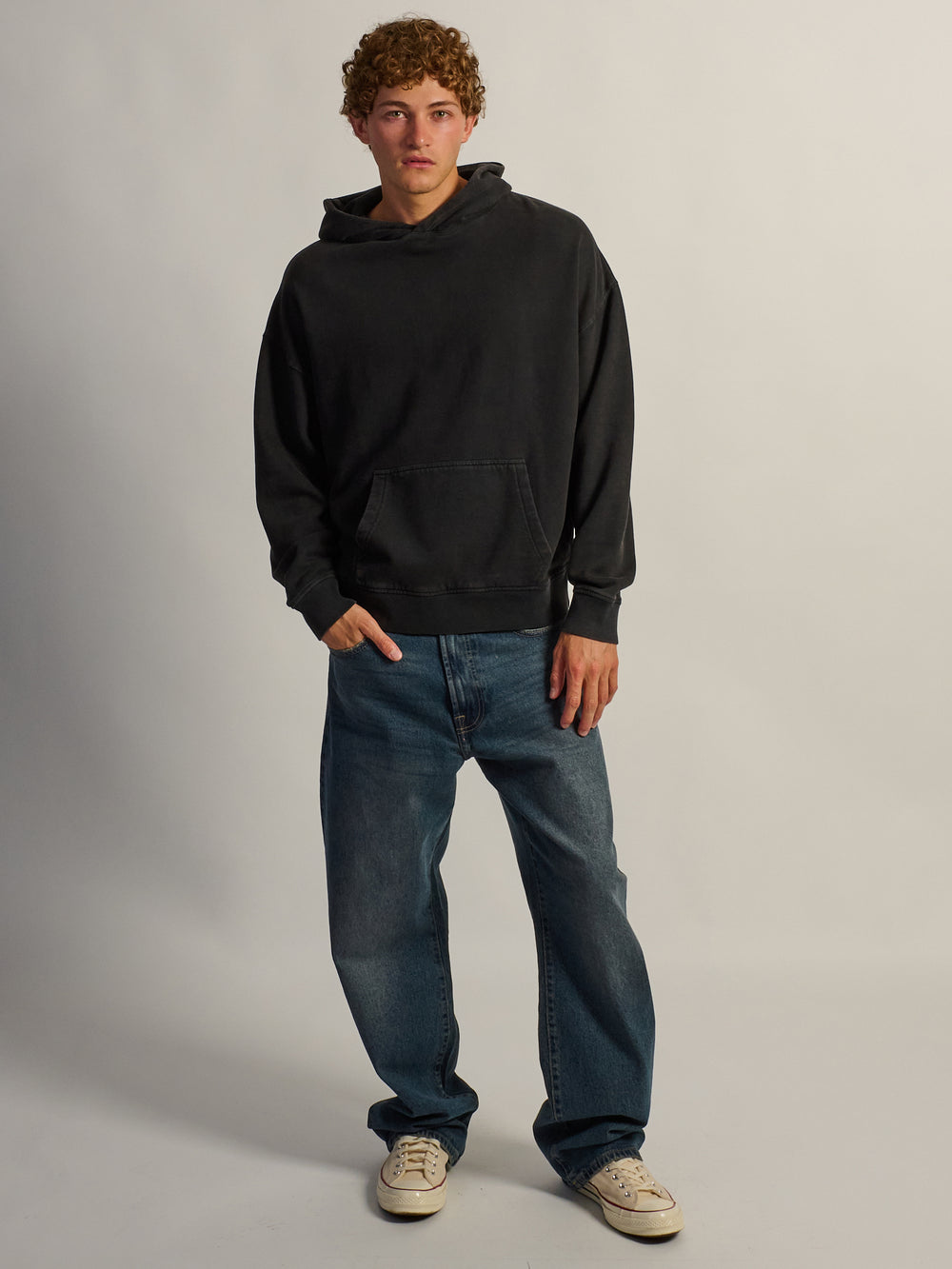 KOLBY RELAXED FIT HOODIE - BLACK