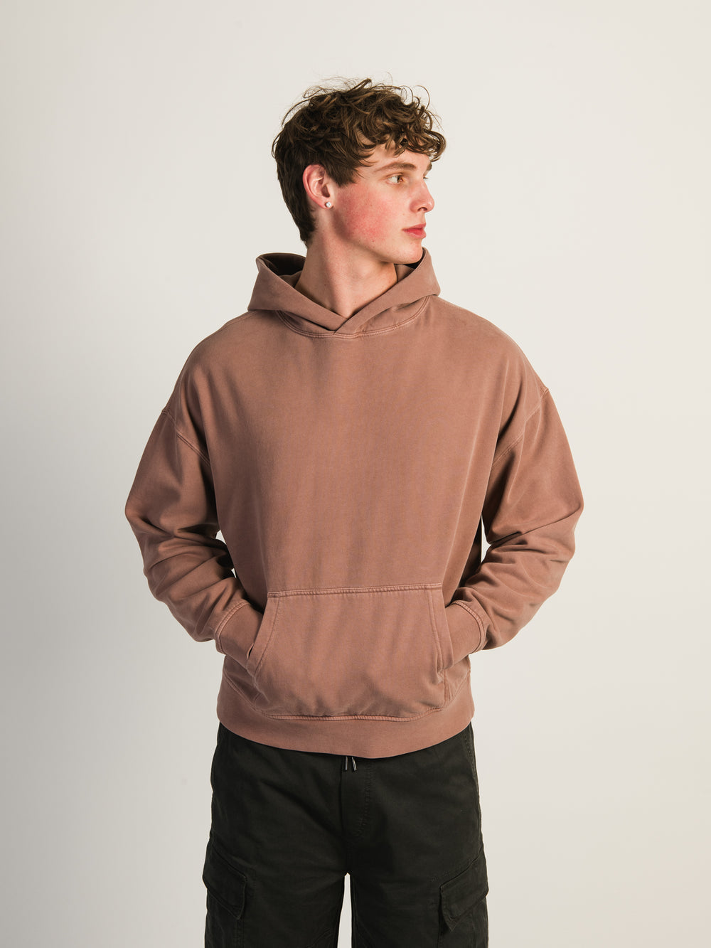 KOLBY RELAXED FIT HOODIE - BURGUNDY