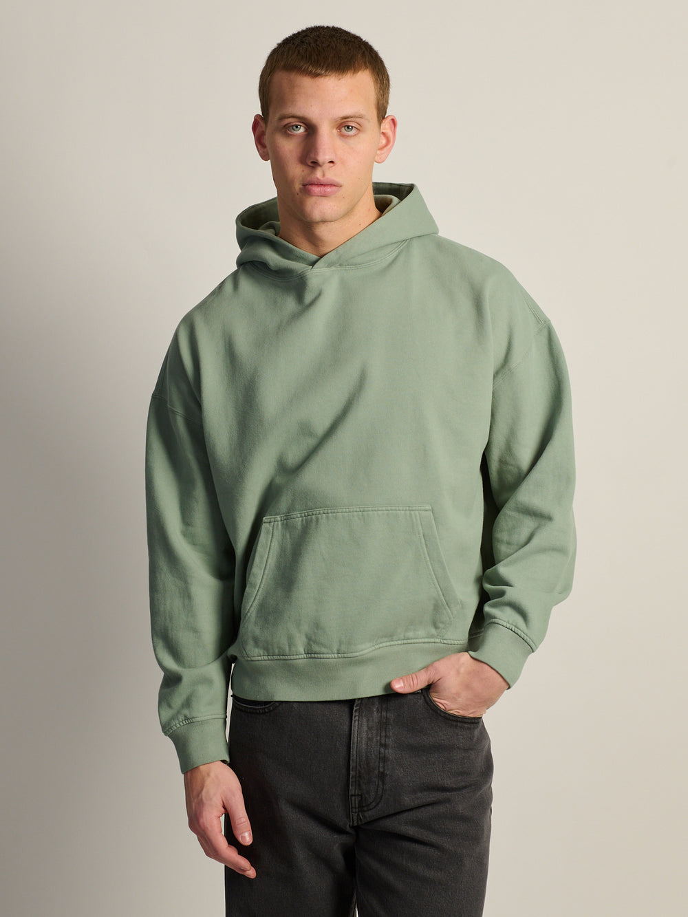 KOLBY RELAXED FIT HOODIE - DUSTY GREEN