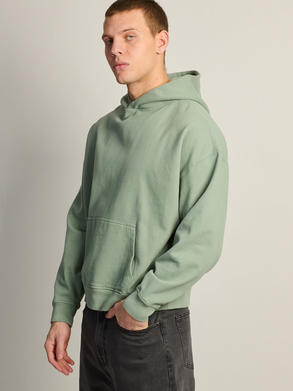 KOLBY RELAXED FIT HOODIE - DUSTY GREEN