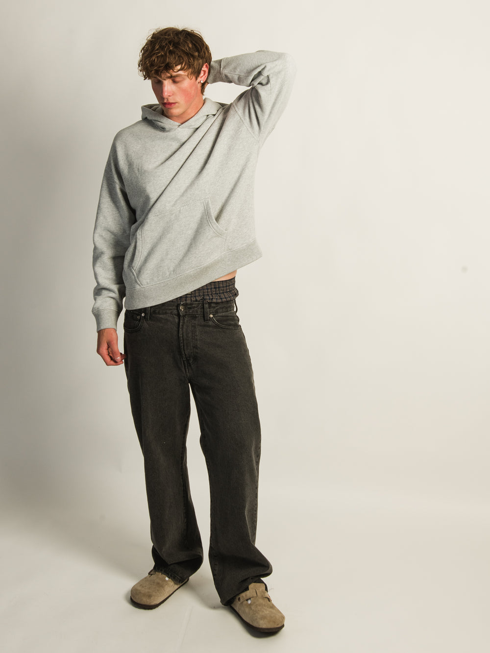 KOLBY RELAXED FIT HOODIE - HEATHER GREY