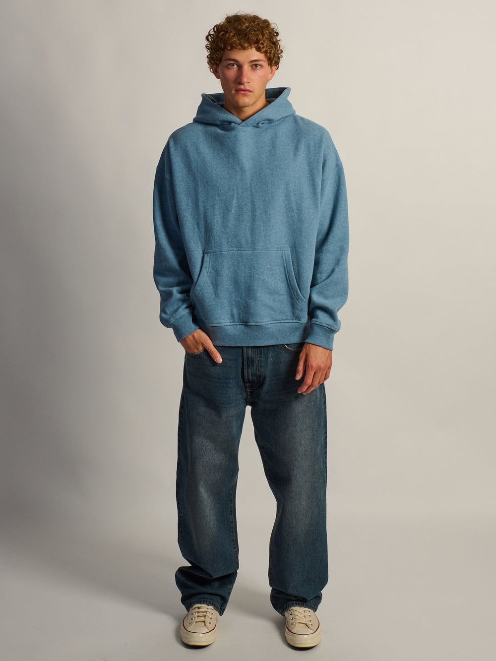 KOLBY SWEAT À CAPUCHE COUPE RELAXÉE - BLEU