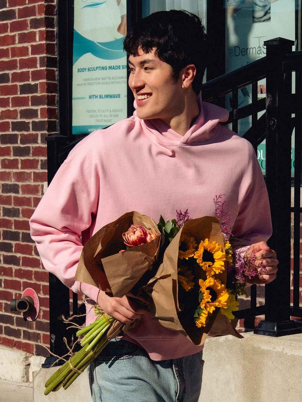 KOLBY RELAXED FIT HOODIE - PINK