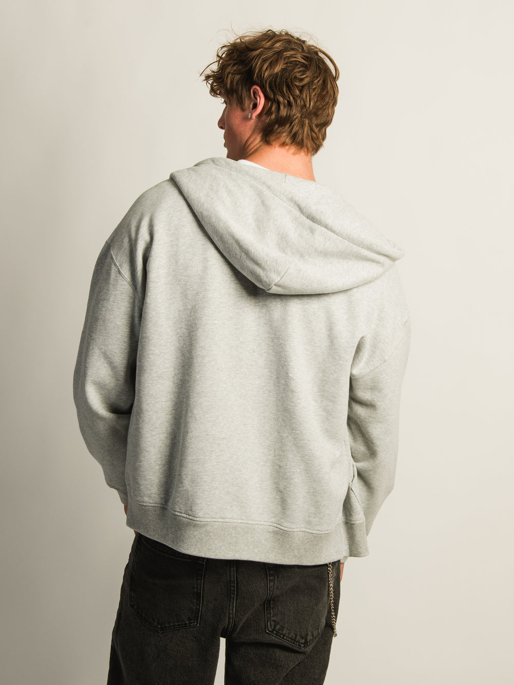 KOLBY RELAXED CREW FIT FULL ZIP HOODIE - HEATHER GREY