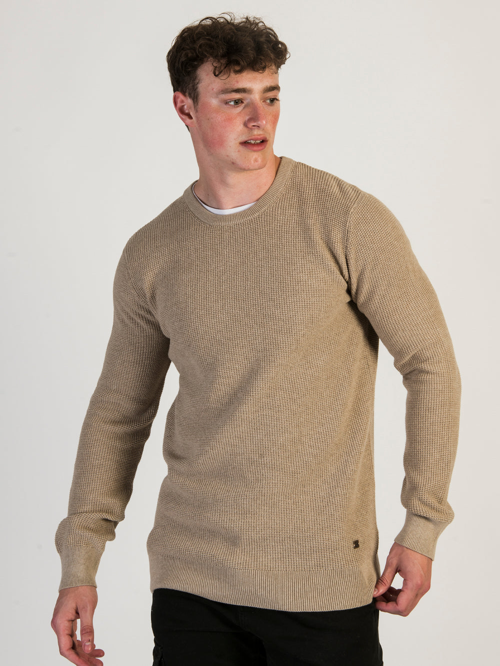 KOLBY WAFFLE KNIT CREW COLLAR - CLEARANCE