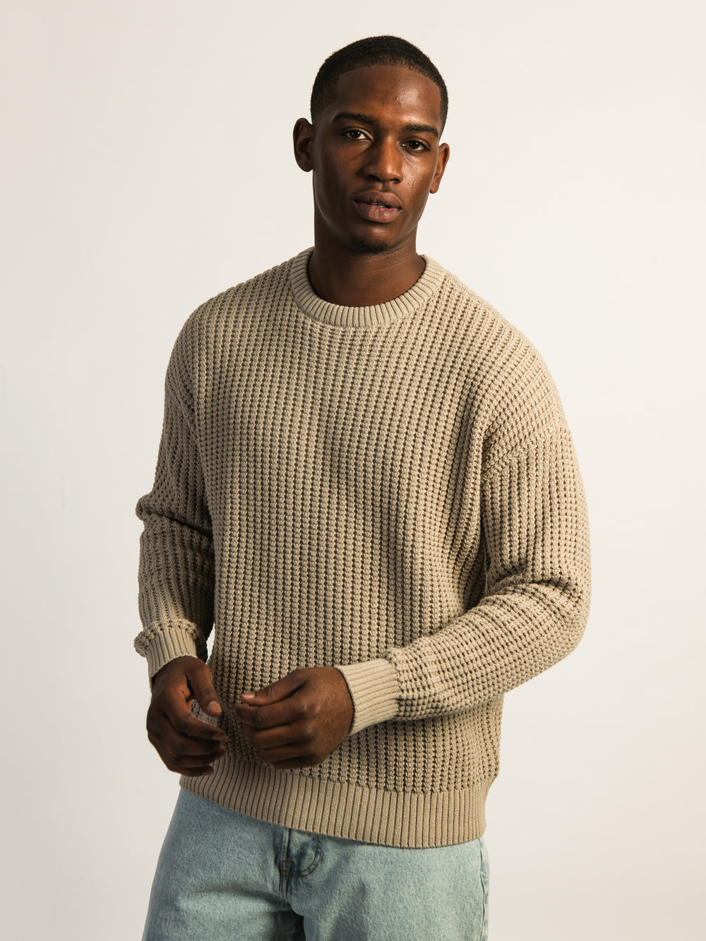 KOLBY FISHERMANS RIB SWEATER - TAUPE