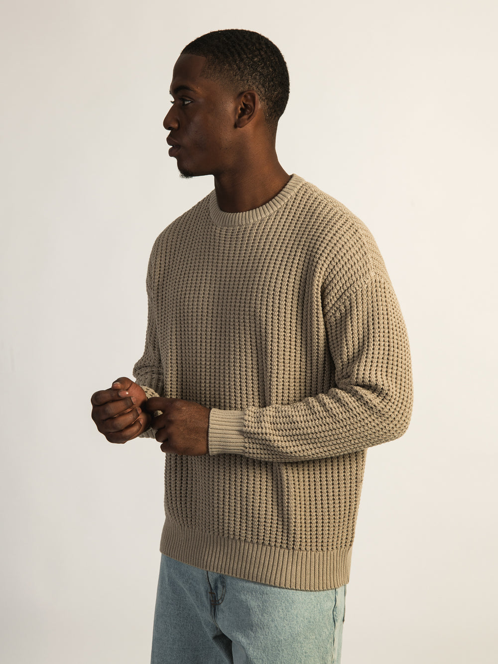 KOLBY FISHERMANS RIB SWEATER - TAUPE