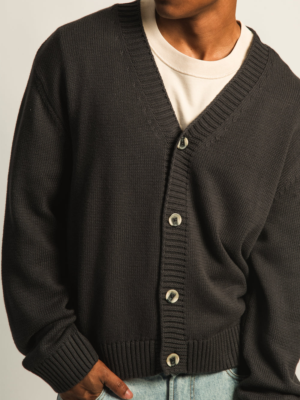 CARDIGAN KOLBY BOXY - NOIR