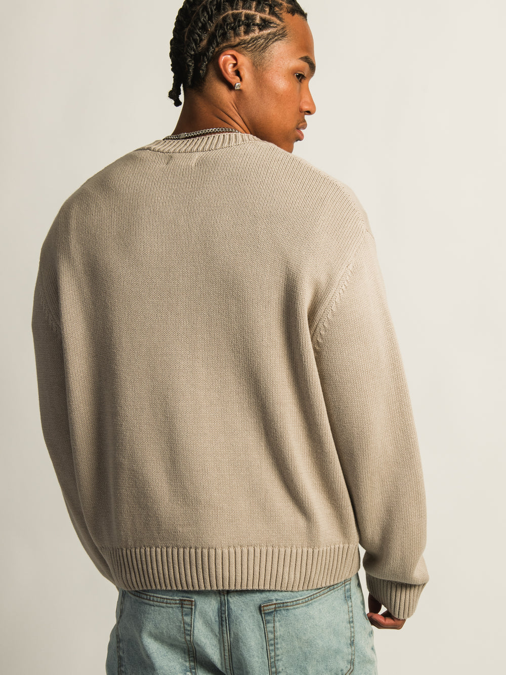 KOLBY BOXY CARDIGAN - PEBBLE