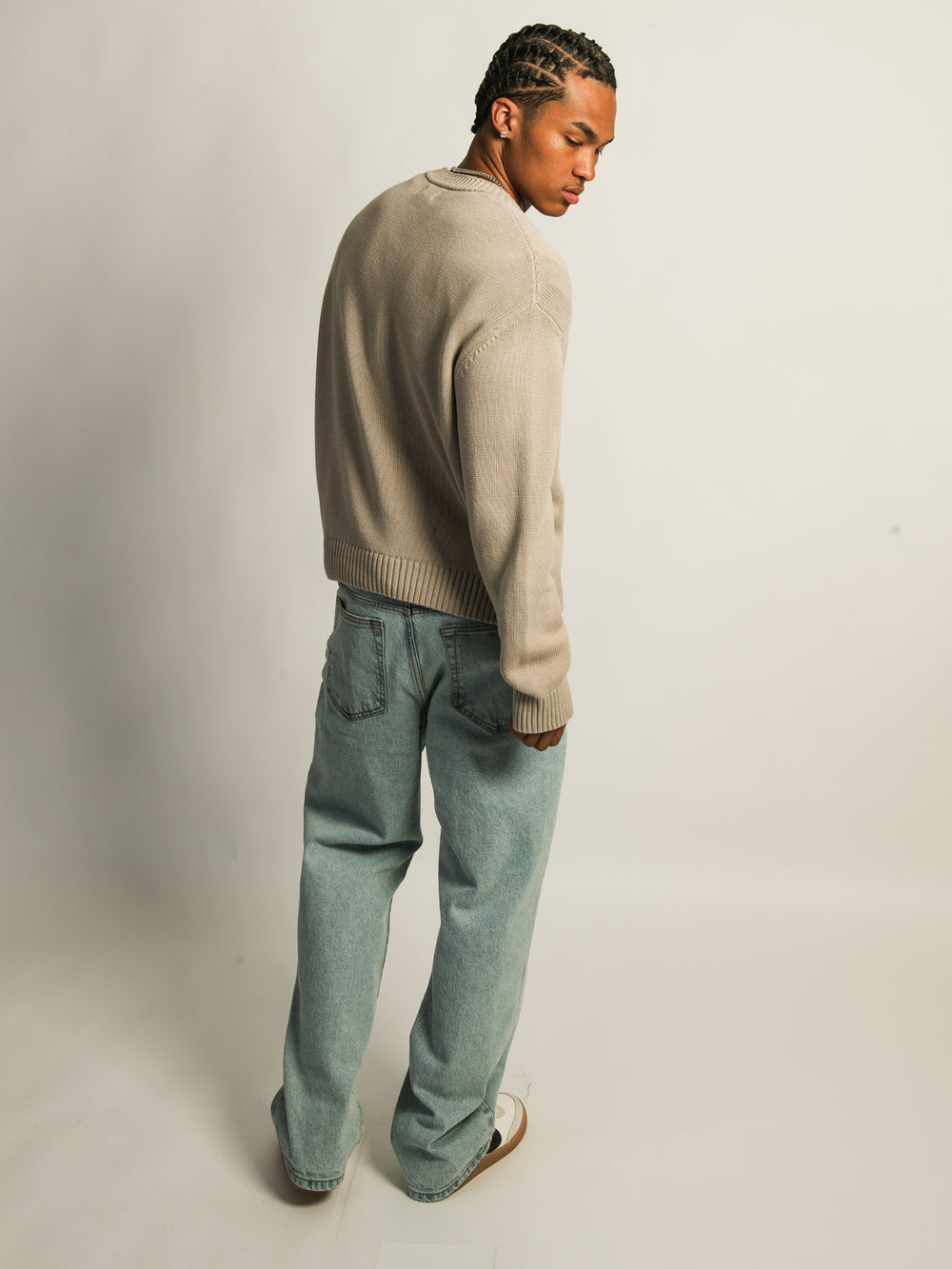 KOLBY BOXY CARDIGAN - PEBBLE