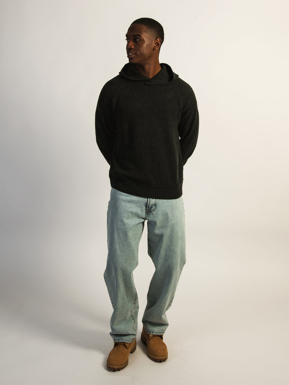 KOLBY SWEATER HOODIE - BLACK
