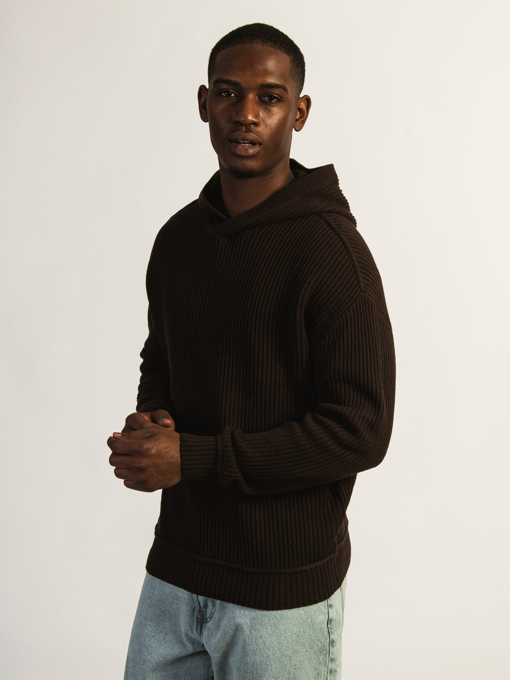 KOLBY KOLBY SWEATER HOODIE - CHOCOLATE - Boathouse