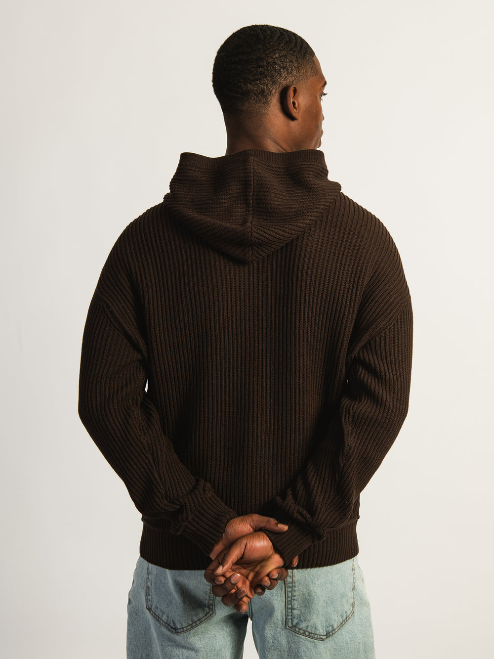 KOLBY SWEATER HOODIE - CHOCOLATE