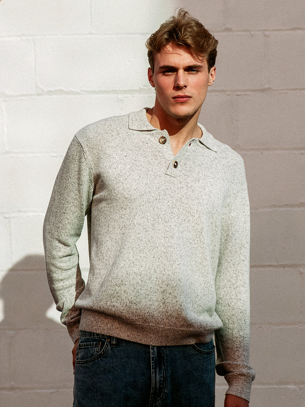 KOLBY COLLARED SWEATER - NATURAL