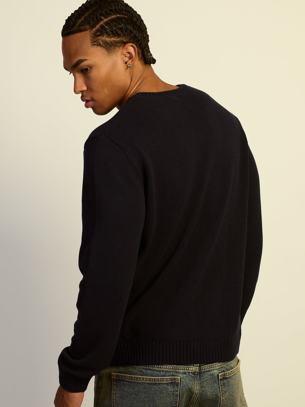 KOLBY LIGHTWEIGHT SWEATER - CHARCOAL NAVY