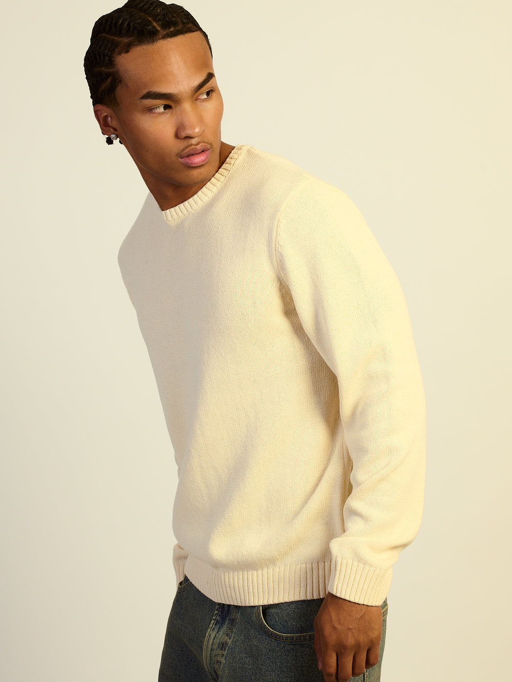 KOLBY LIGHTWEIGHT SWEATER - NATURAL