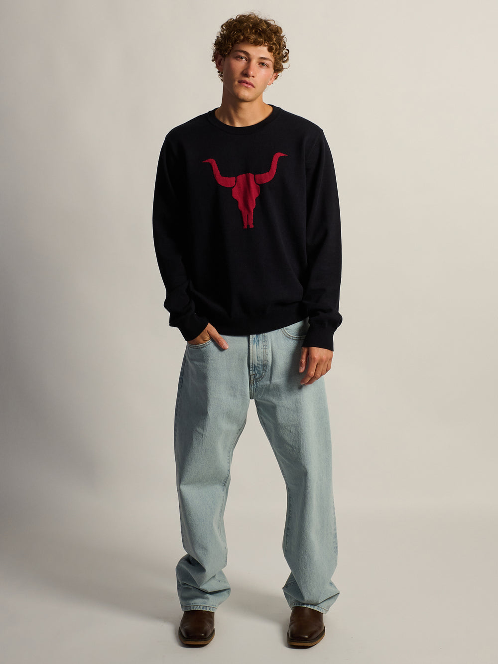 KOLBY GRAPHIC SWEATER - NAVY