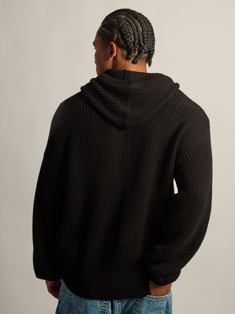 KOLBY SWEATER HOODIE - BLACK