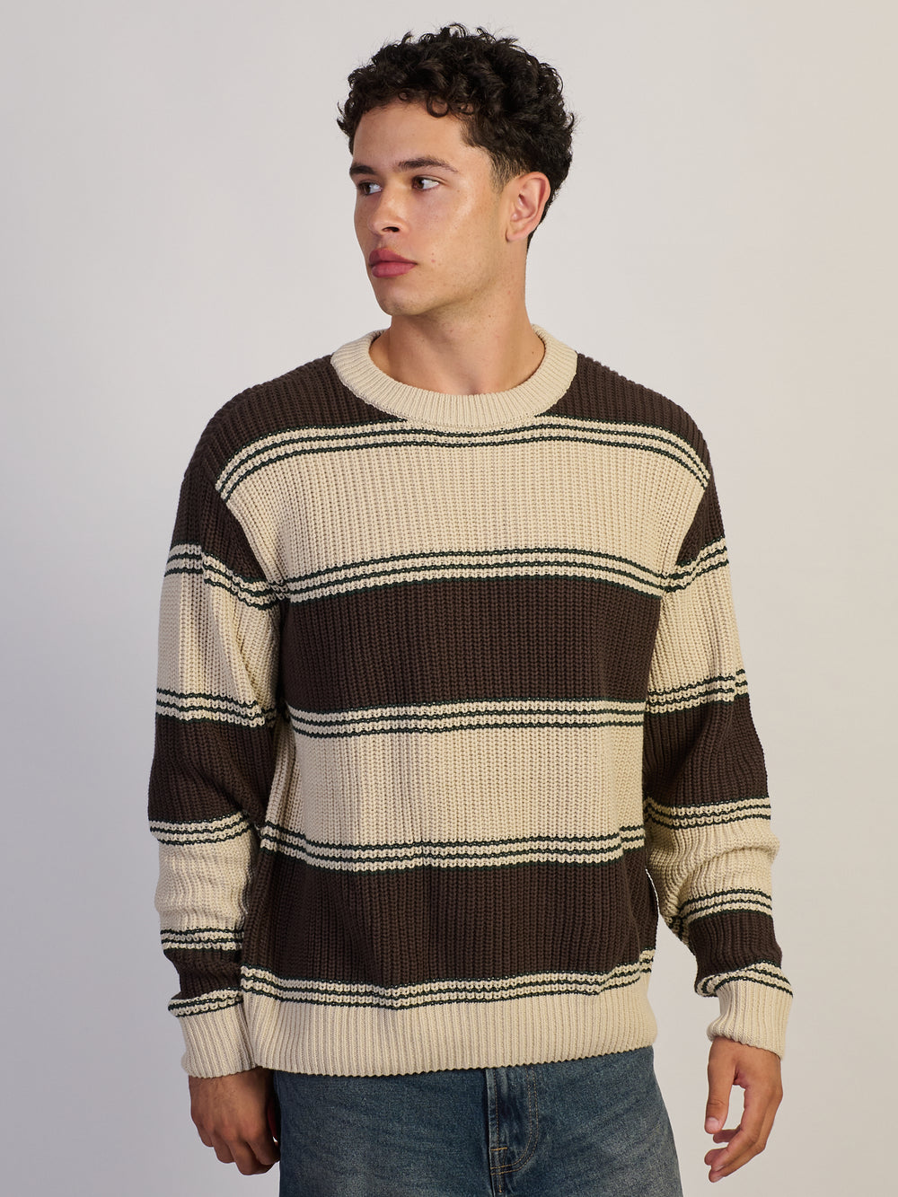 KOLBY KOLBY WAFFLE CREW SWEATER - BROWN - Boathouse