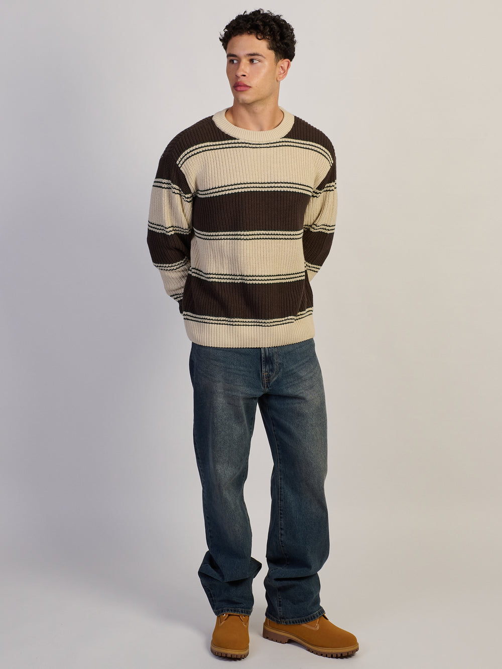 KOLBY KOLBY WAFFLE CREW SWEATER - BROWN - Boathouse