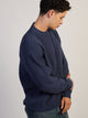 CHANDAIL À COL ROND KOLBY EN TRICOT WAFFLE - BLEU MARINE