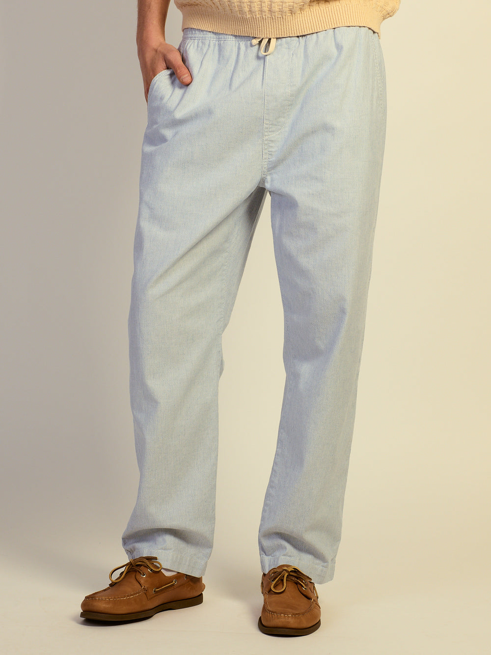 KOLBY RELAXED FIT LN BLEND PANT - BLUE