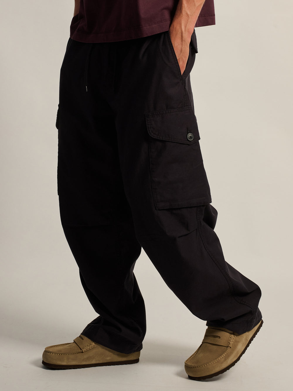 KOLBY BAGGY CARGO PANT - BLACK