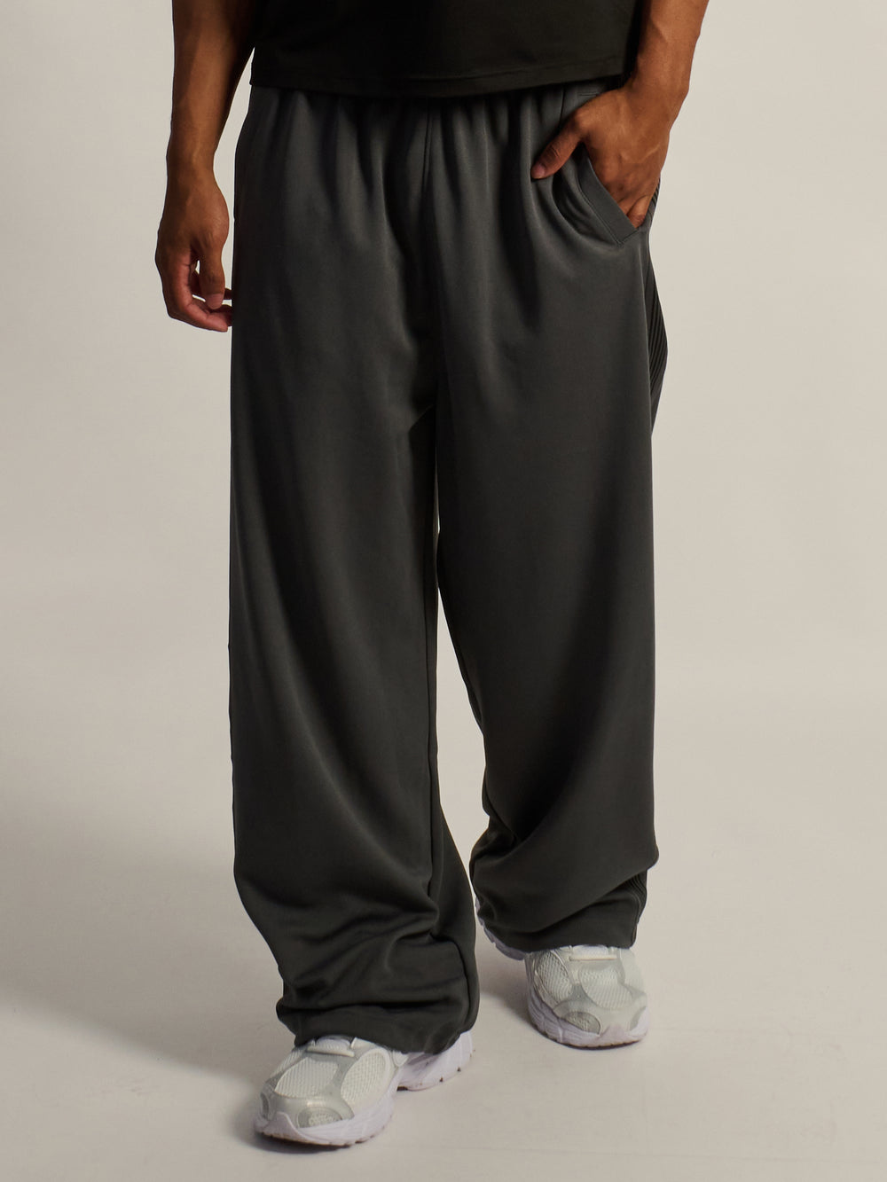 PANTALON EN TRICOT SUPER BAGGY KOLBY - CHARBON