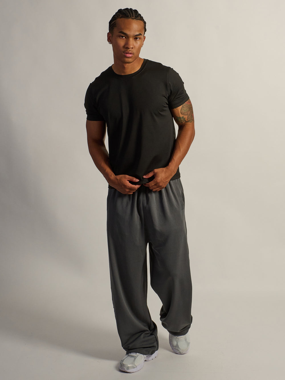 PANTALON EN TRICOT SUPER BAGGY KOLBY - CHARBON