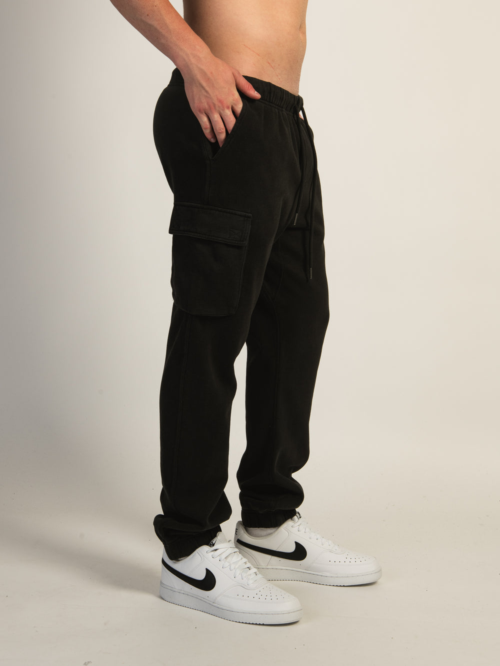 KOLBY VINTAGE WASH CARGO - BLACK