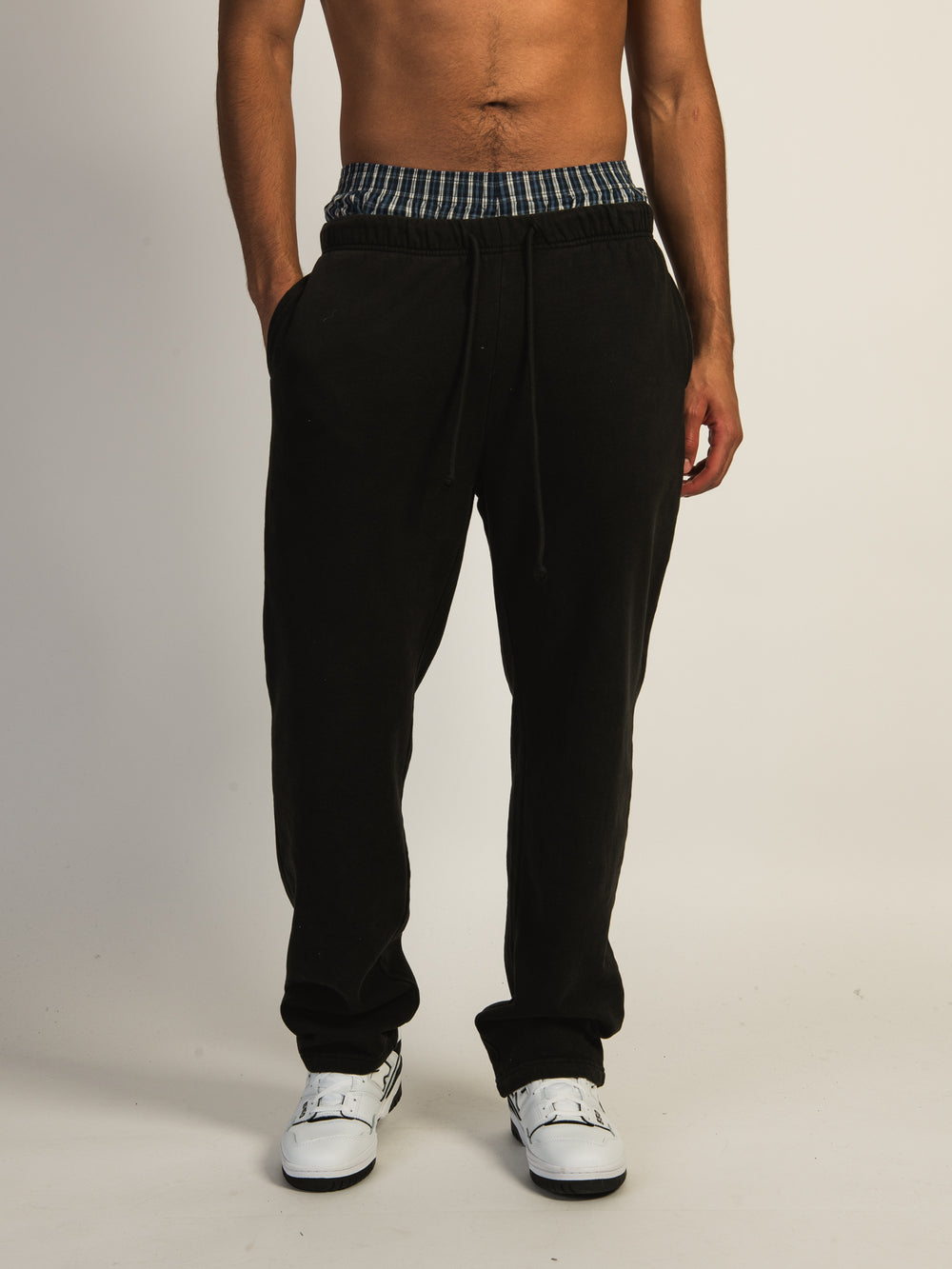KOLBY VINTAGE WASH LOUNGE PANT - BLACK