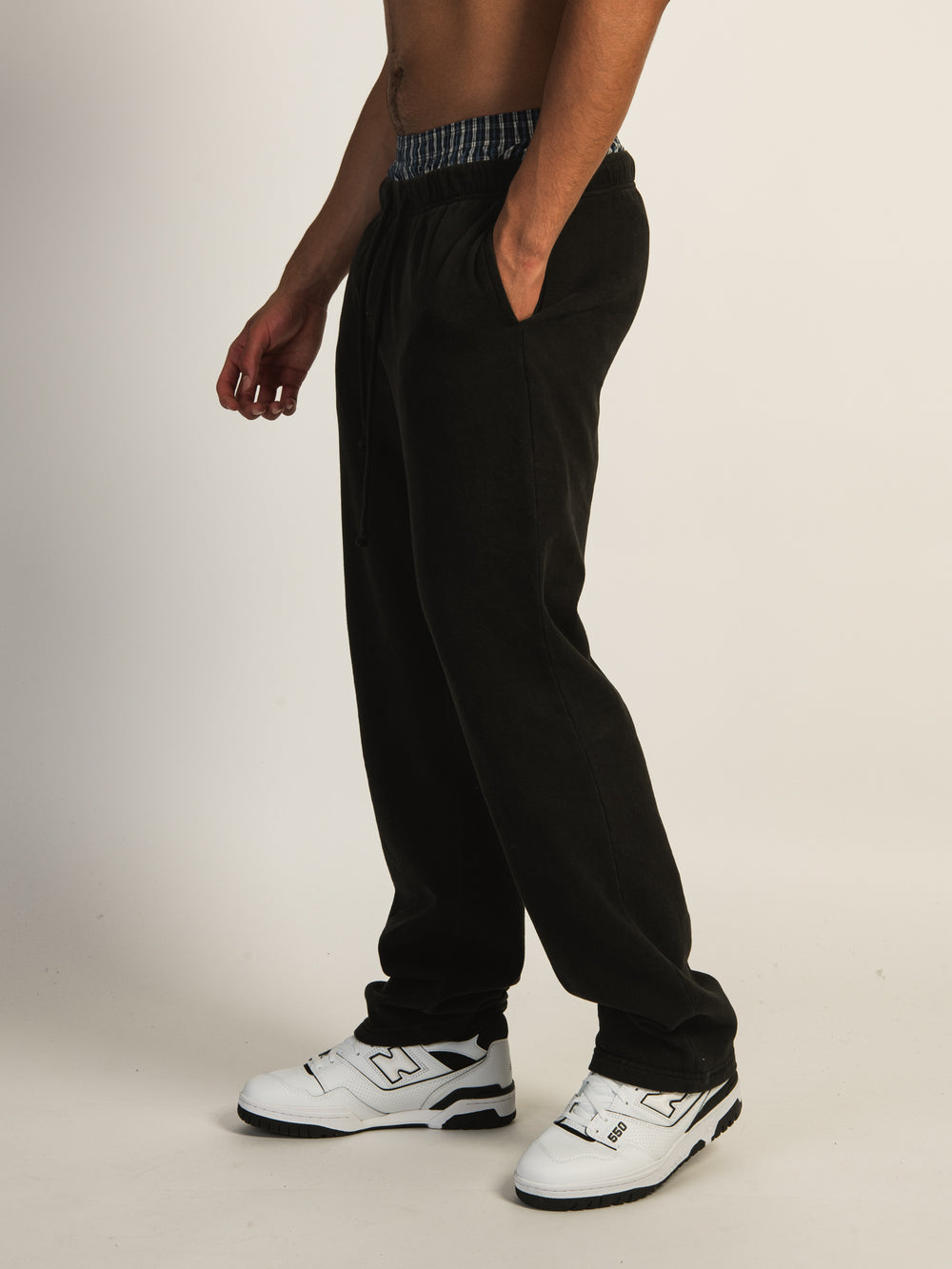 KOLBY VINTAGE WASH LOUNGE PANT - BLACK