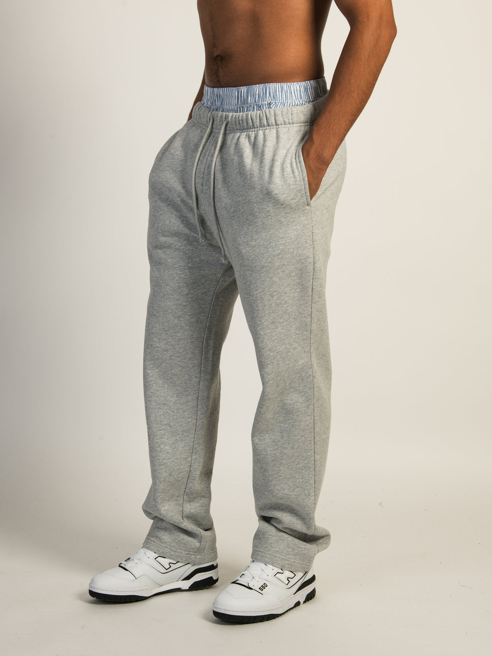 PANTALON DE DÉTENTE DÉLAVÉ KOLBY VINTAGE – GRIS CHINÉ