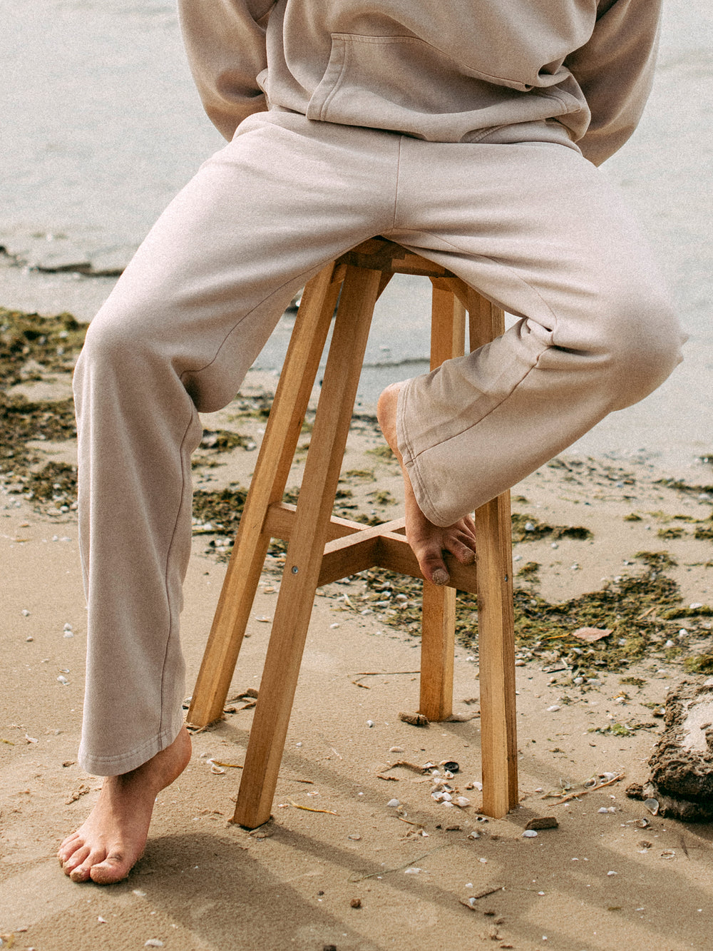 KOLBY VINTAGE WASH LOUNGE PANT - PEBBLE