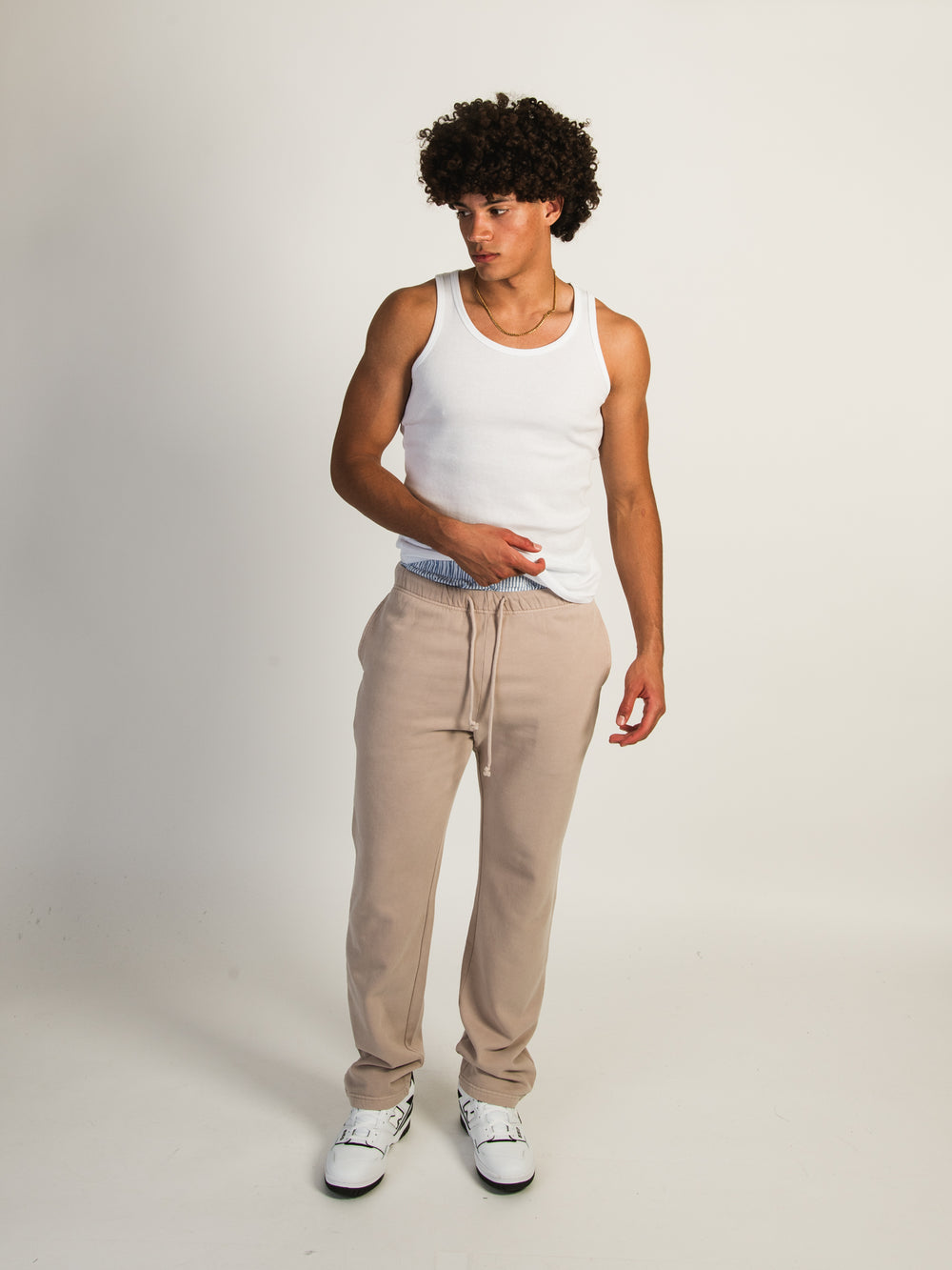 KOLBY VINTAGE WASH LOUNGE PANT - PEBBLE