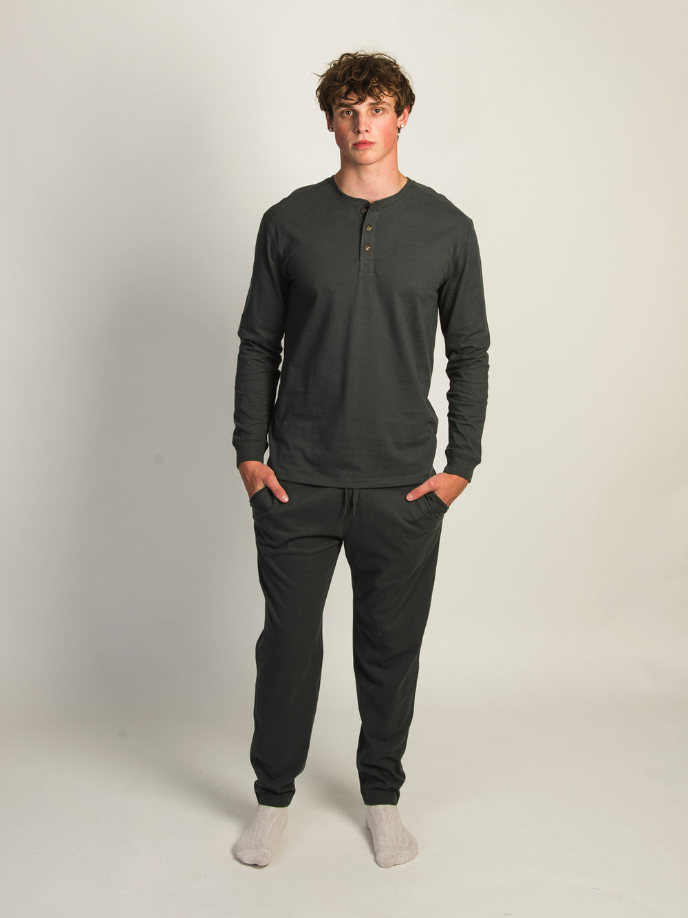 KOLBY SUEDED LOUNGE PANT - ASH - CLEARANCE