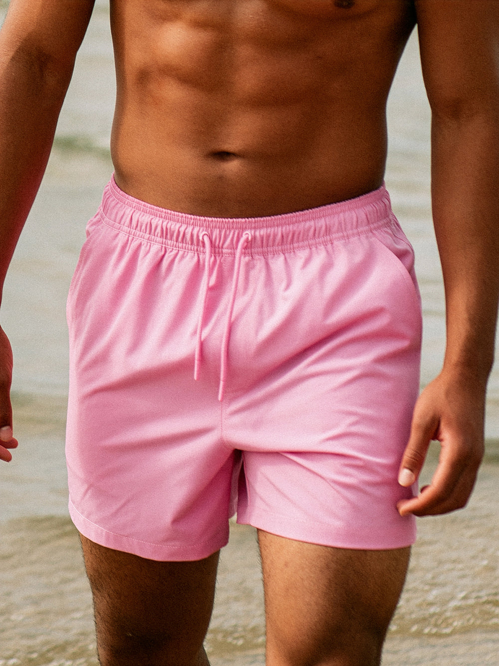 KOLBY SWIM WAVE STRETCH 5in SWIM SHORT - PINK