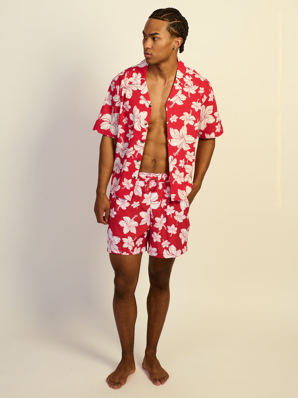 KOLBY SWIM HIBISCUS 5in STRETCH SWIM SHORT