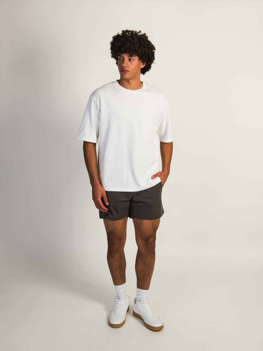 KOLBY KEEP COOL STRETCH PULL ON SHORT - CHARCOAL