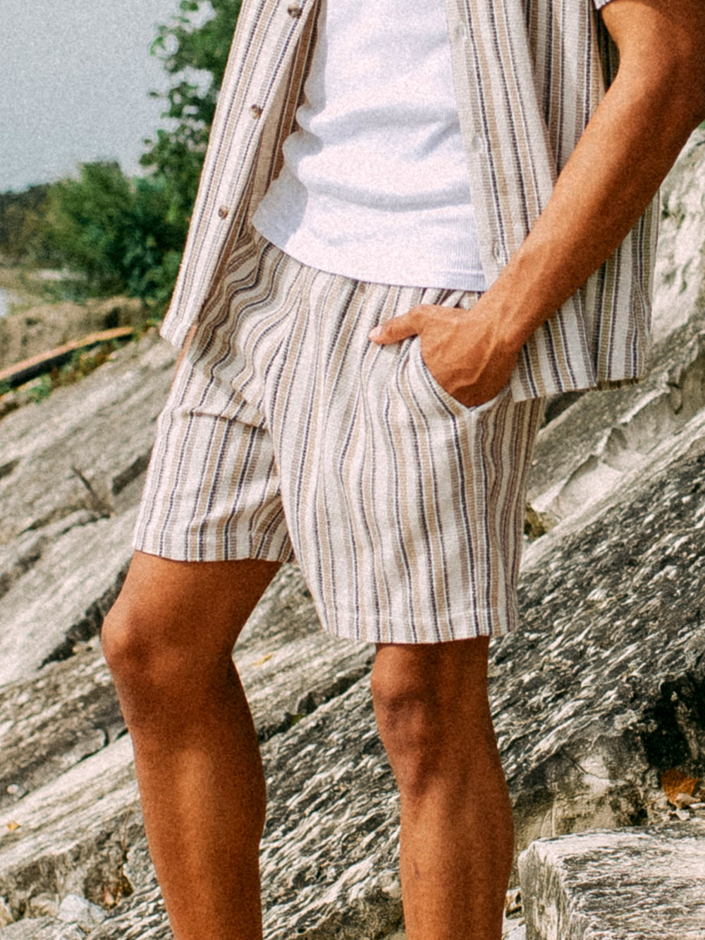 KOLBY STRIPE SHORT - CREAM