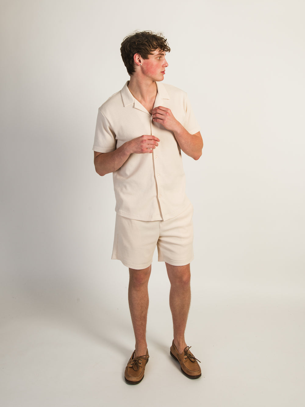 KOLBY WAFFLE SHORT - CREAM
