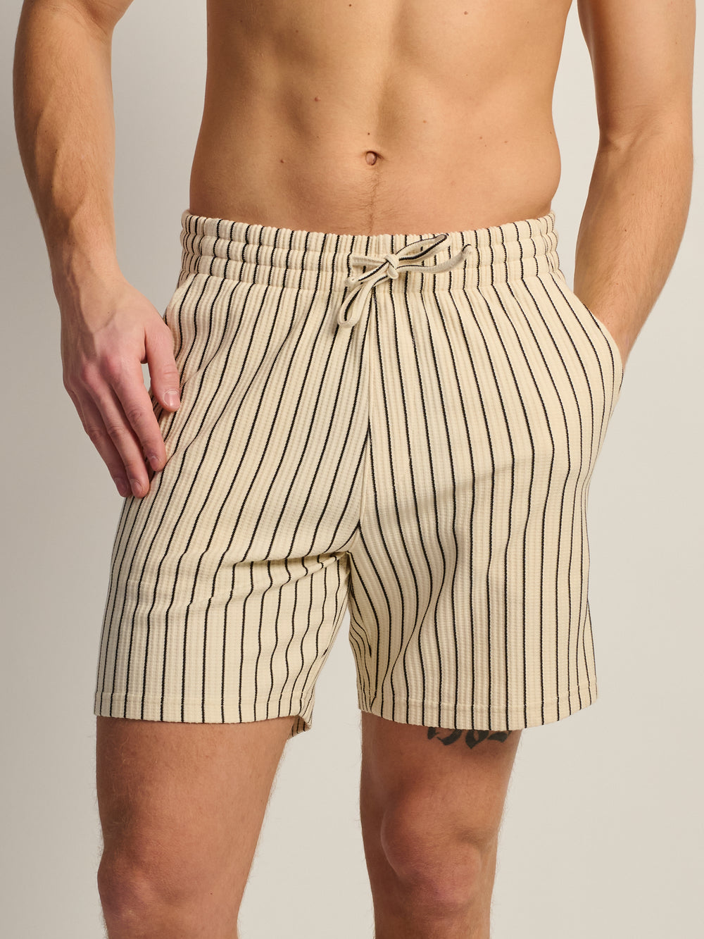 KOLBY RIBBED SHORT - PINSTRIPE