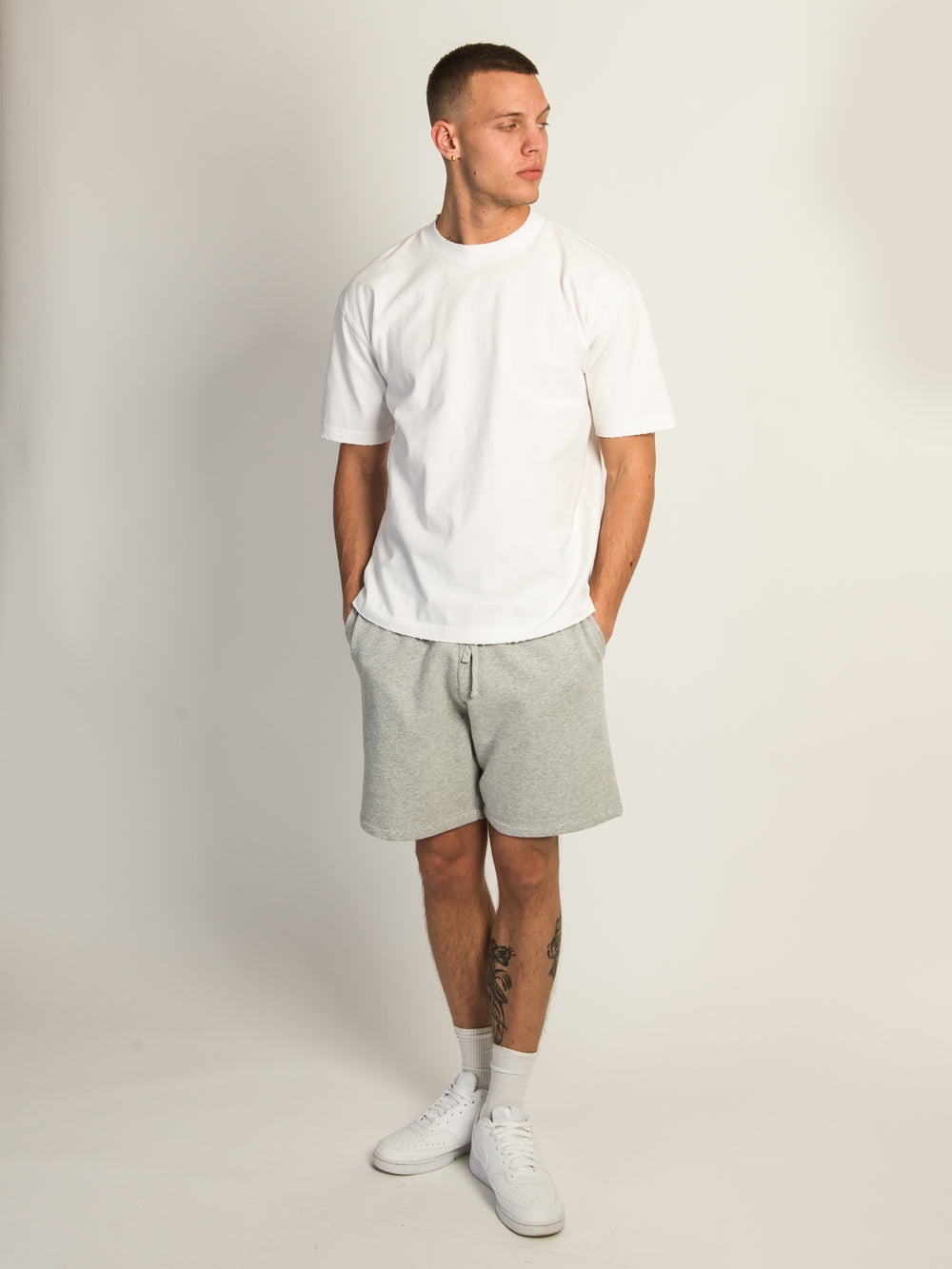KOLBY FLEECE SHORT - HEATHER GREY