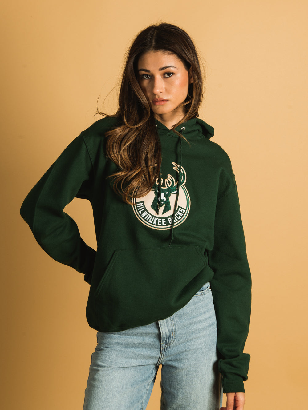 NBA MILWAUKEE BUCKS EMBROIDERED HOODIE - CLEARANCE