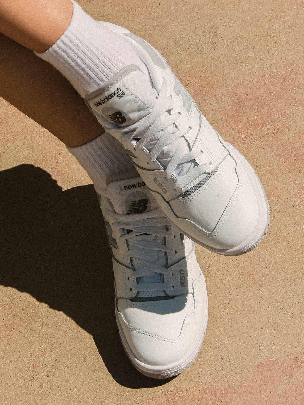 WOMENS NEW BALANCE THE 550 SNEAKER - WHITE/RAINCLOUD