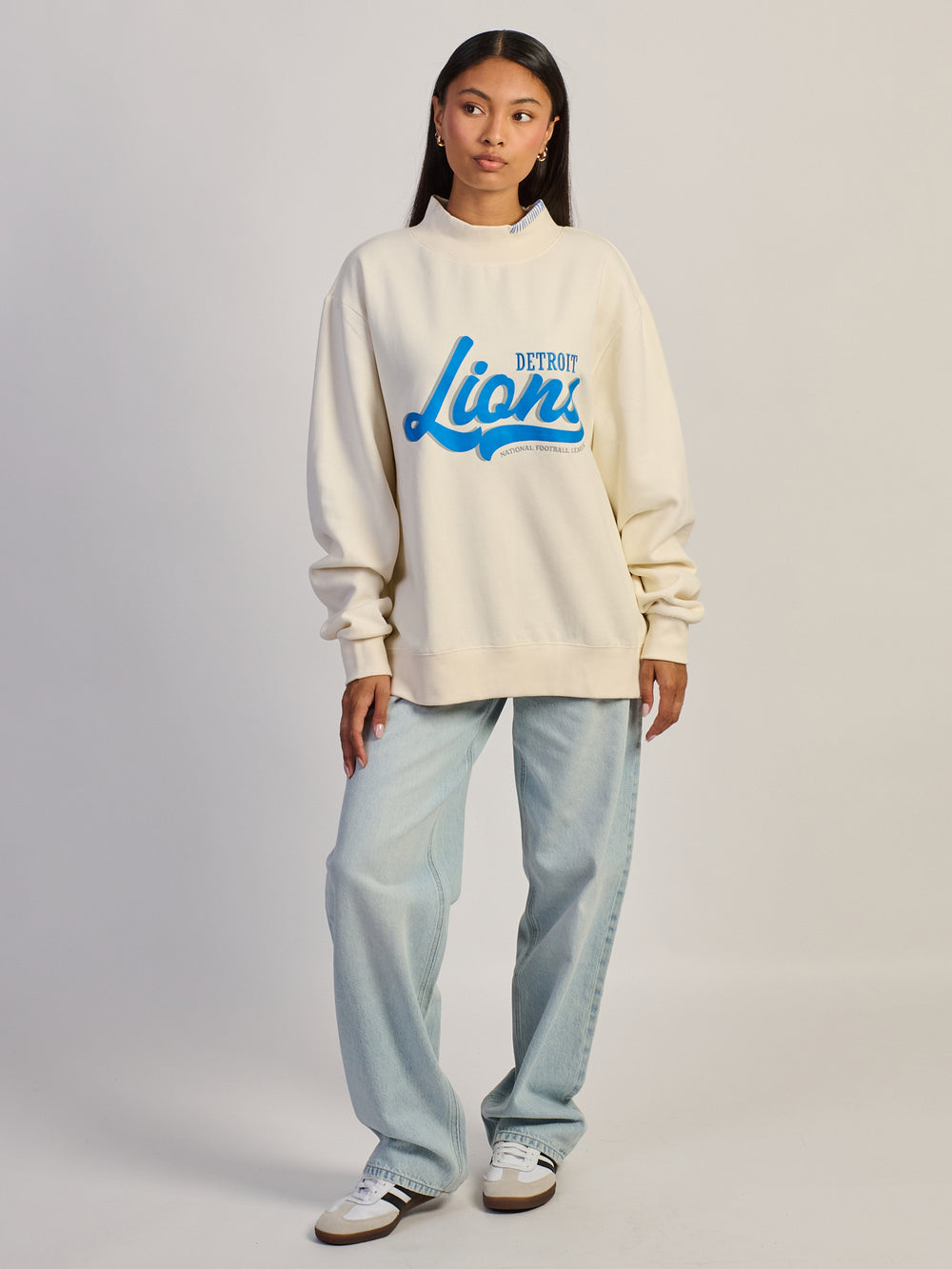 NFL DETRIOT LIONS STITCH MOCKNECK