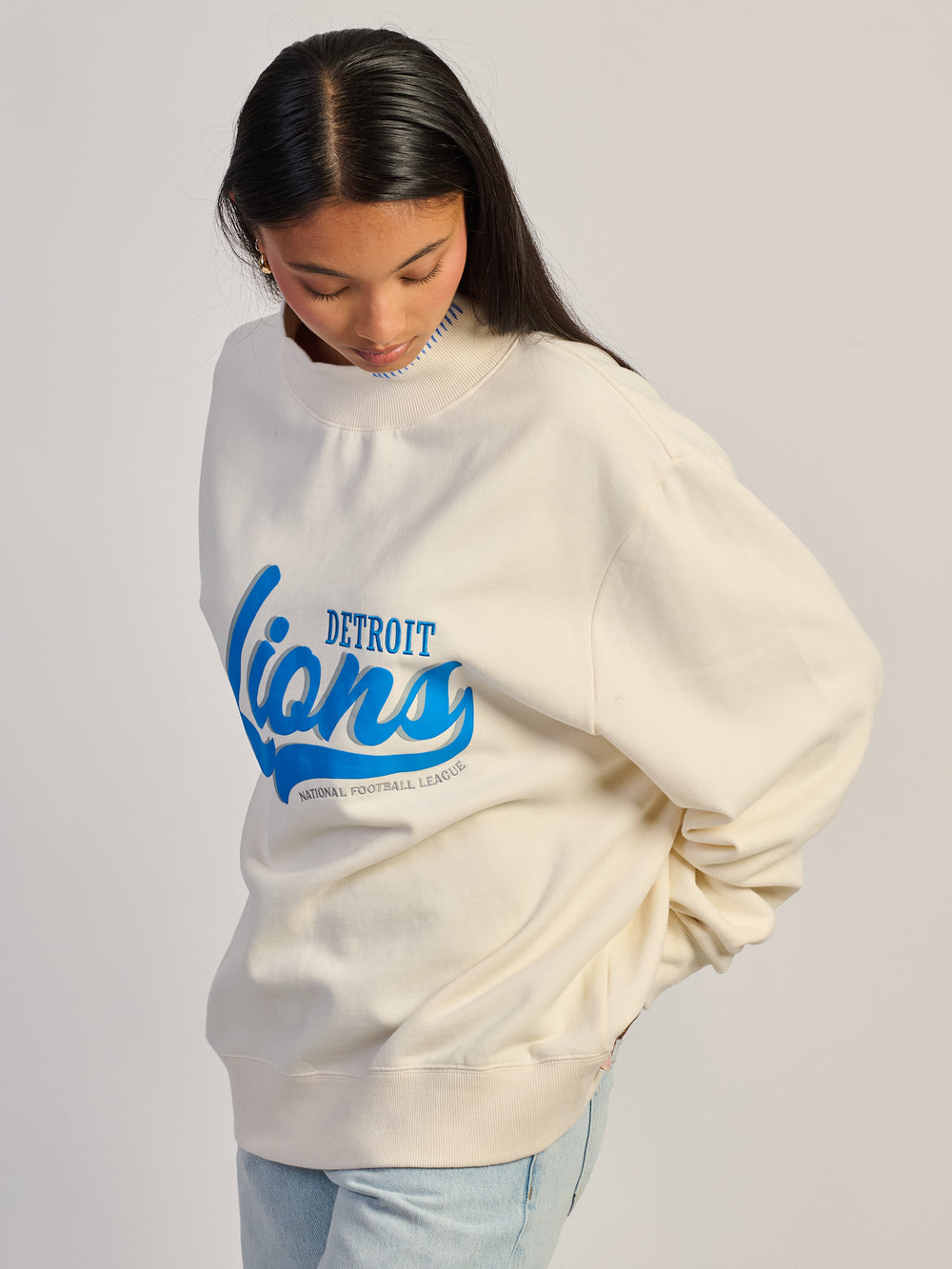 NFL DETRIOT LIONS STITCH MOCKNECK